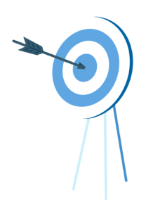 round bullseye target with arrow